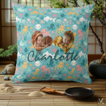 Doppelkissen und Kawaii-Ozeanmuster für Fotos