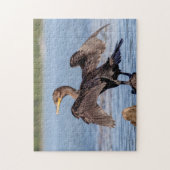 Doppelkreuzer Kormoran am Champlain See Puzzle (Vertikal)