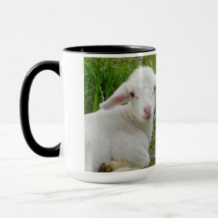 Doppellamm-Baby-Tierdenken an Sie Tasse