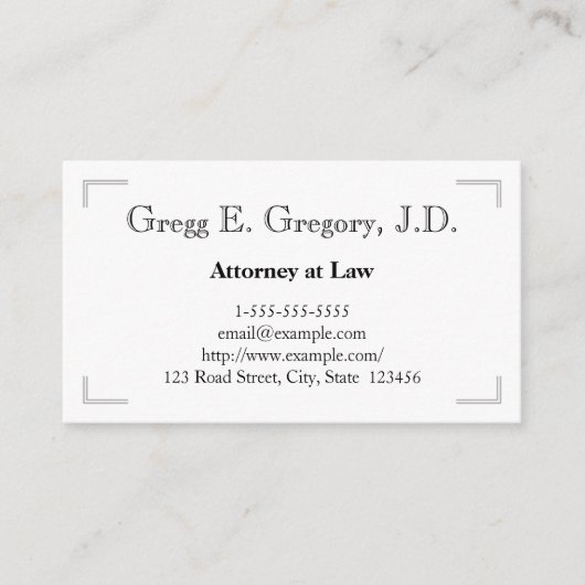 Doppellinie-Corner Borders Atney Business Card Visitenkarte (Vorderseite)