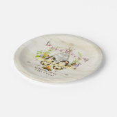 Doppelmädchen-Baby-Duschen-Igels-Birken-Barke BOHO Pappteller (Schrägansicht)