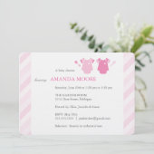 Doppelmädchen-Babyparty-Einladung Einladung (Stehend Vorderseite)