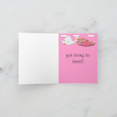 Doppelmädchen BH - Storch-Babyparty danken Ihnen Dankeskarte (Innenseite)