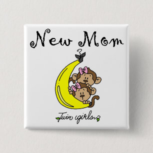 Doppelmädchen-Mutteren-T - Shirts und Geschenke Button