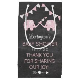 Doppelmädchen-rosa Elefant-Babyparty danken Ihnen Kleine Geschenktüte