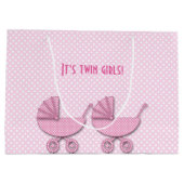 Doppelmädchen-Tupfen - Geschenktaschen Große Geschenktüte (Rückseite)