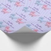 Doppelmädchen- und Jungen-Tupfen-Kinderwagen Geschenkpapier (Ecke)