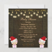 Doppelmädchen-WeihnachtsBabyparty Einladung (Rückseite)