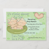 Doppelmädchen zwei Erbsen in der Einladung (Vorderseite)