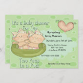 Doppelmädchen zwei Erbsen in der Einladung (Vorne/Hinten)