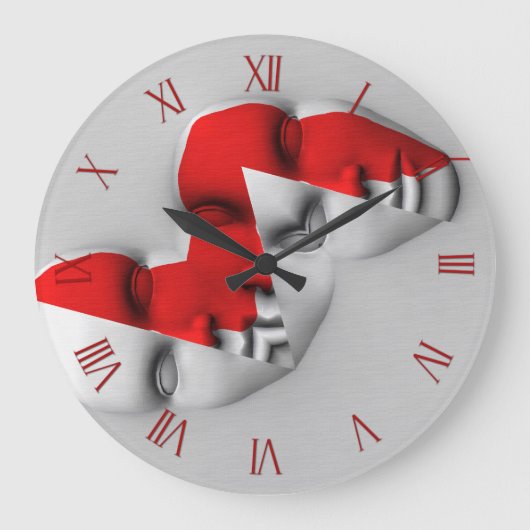 Doppelmaske Große Wanduhr (Vorderseite)