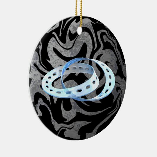 DoppelMobius Streifen Keramikornament (Rechts)