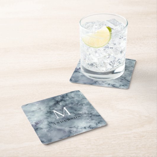 Doppelmonogramm Rechteckiger Pappuntersetzer (Vor Ort)