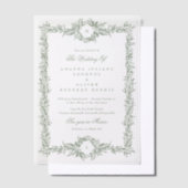 Doppelmonogramm Salbei Pergament Einladungen (Versetzt)