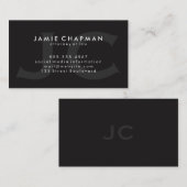 Doppelmonogramm/schwarz Visitenkarte (Vorne/Hinten)