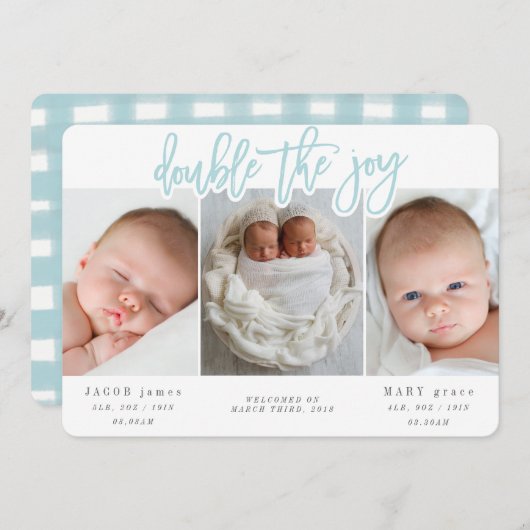 DOPPELN SIE DEN JOY BLAUE ANKÜNDIGUNG (Vorne/Hinten)