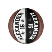 Doppelname Schwarz/Weiß personalisieren Basketball (Vertikal)