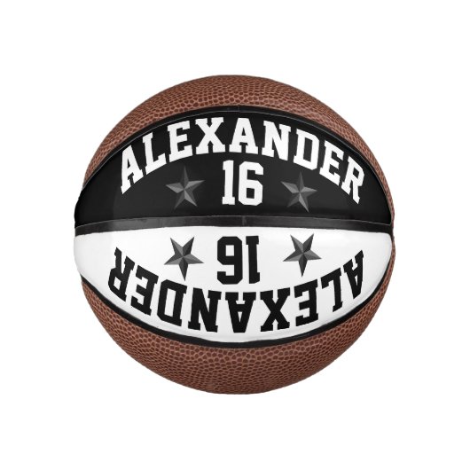 Doppelname Schwarz/Weiß personalisieren Basketball (Vorderseite)
