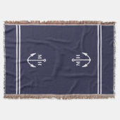 Doppelnavy Anchor Monogram Schubblanken Decke (Vorderseite)