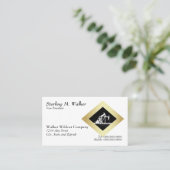 Doppelölquelle-Pumpanlage-Golddiamant auf Weiß Visitenkarte (Stehend Vorderseite)