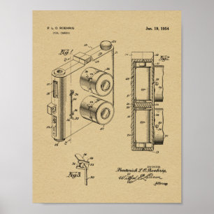 Doppelpatent-Kunst der kamera-1954, die Druck Poster