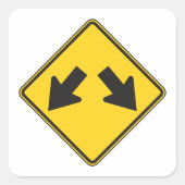Doppelpfeile Straßenzeichen Quadratischer Aufkleber (Vorderseite)