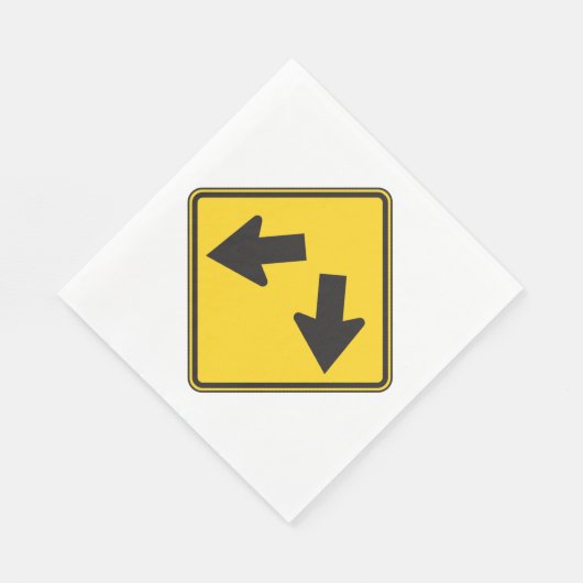 Doppelpfeile Straßenzeichen Serviette (Ecke)