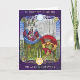 Doppelportrait des Eichenkönigs und des Holly King Karte