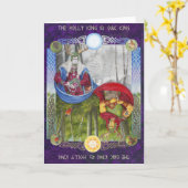 Doppelportrait des Eichenkönigs und des Holly King Karte (Gelbe Blume)