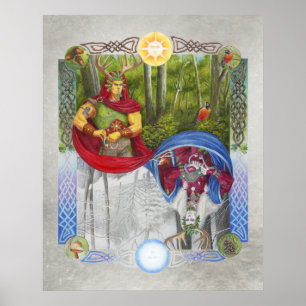 Doppelportrait des Eichenkönigs und des Holly King Poster