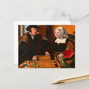 Doppelportrait eines Ehemanns und einer Ehefrau Postkarte