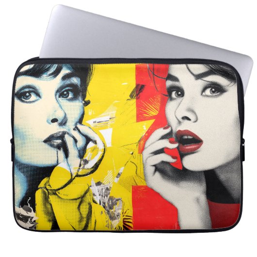 Doppelporträt im Pop-Art-Stil Laptopschutzhülle (Vorderseite)