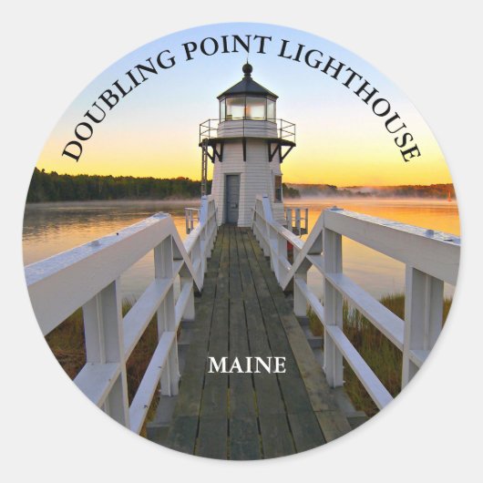 Doppelpunkt Leuchtturm, Maine Round Stickers (Vorderseite)