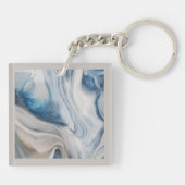 Doppelquadrat aus Acrylglas-Schlüsselanhänger Schlüsselanhänger (Rückseite)