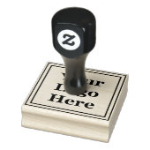 Doppelquadratische Grenze Fügen Sie hier Ihr Logo  Gummistempel (Stempel)