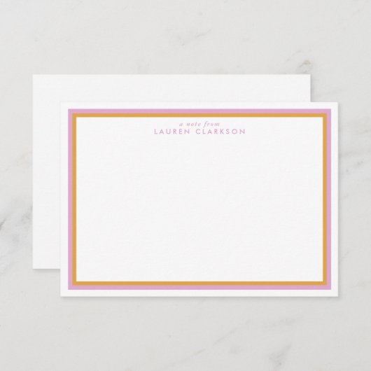 Doppelrahmen-Karte für Lavendel und Orange Einladung (Vorne/Hinten)