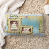 Doppelrahmen Lumbar Throw Kissen Blau (Decke)