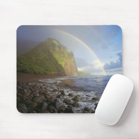 Doppelregenbogen über die Klippen des Nordens Mousepad (Mit Mouse)