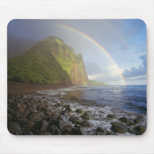 Doppelregenbogen über die Klippen des Nordens Mousepad (Vorne)