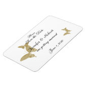 Doppelring-Hochzeit speichern Sie das Datum Magnet (Linke Seite)