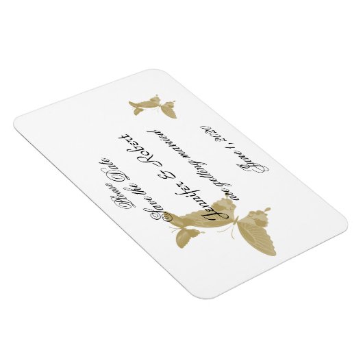 Doppelring-Hochzeit speichern Sie das Datum Magnet (Rechte Seite)