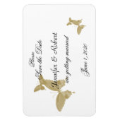 Doppelring-Hochzeit speichern Sie das Datum Magnet (Vertikal)