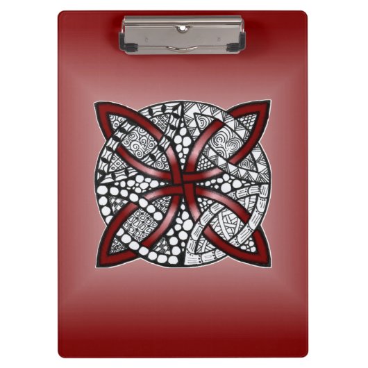 Doppelring-Muster Red Klemmbrett (Vorderseite)