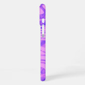 Doppelrosa Block und Swirren Name hinzufügen iPhone Hülle (Linke Seite)