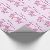 Doppelrosa Polka-Kinderrollen Geschenkpapier (Ecke)