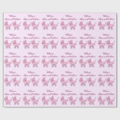 Doppelrosa Polka-Kinderrollen Geschenkpapier (Flach)
