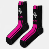 Doppelrosa Streifen Racing Flags Socks Socken (Linkes Detail)