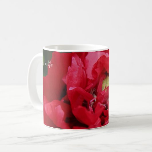 Doppelroter Opiummohn Kaffeetasse (Vorderseite Links)