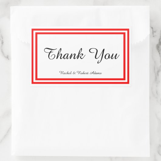 Doppelroter Schnitt - Rechteck Rechteckiger Aufkleber (Tasche)