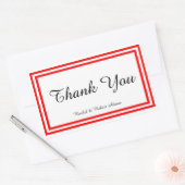 Doppelroter Schnitt - Rechteck Rechteckiger Aufkleber (Umschlag)